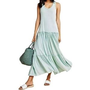 Sundry Tiered Maxi Dress Sleeveless Racerback Casual Lined Boho Anthropologie
